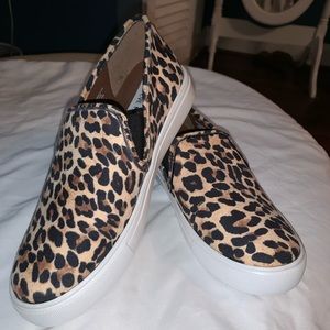 Cheetah Print Steve Madden Slip On Tennis Shoes
